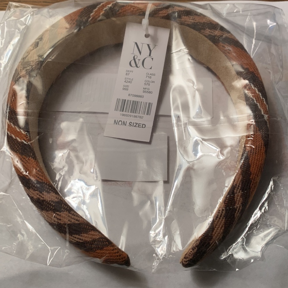 NY&CO HEADBAND, PLAID, O/S